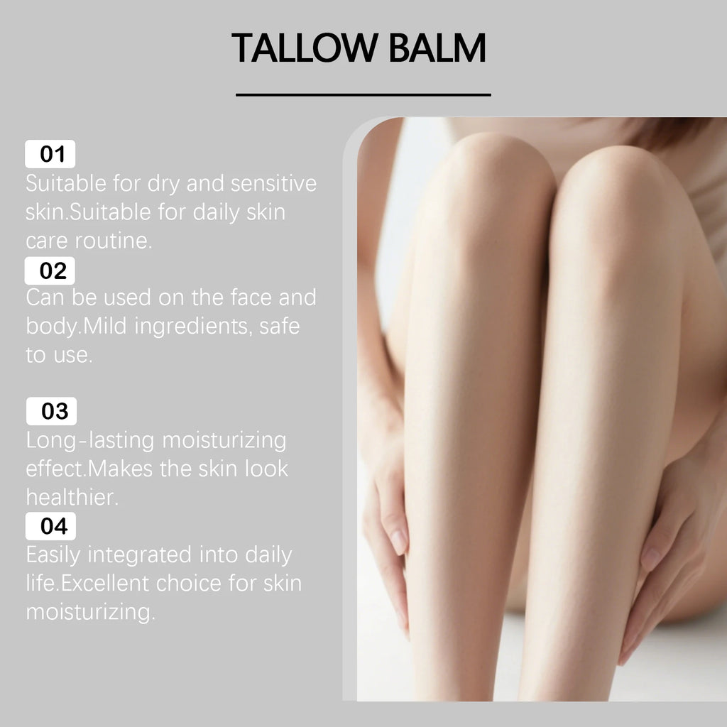 Woodsleep Organic Grass-Fed Beef Tallow Balm with Raw Honey Deep Hydration Face Body Care Smooth Soft Beef Tallow Honey Balm 60g