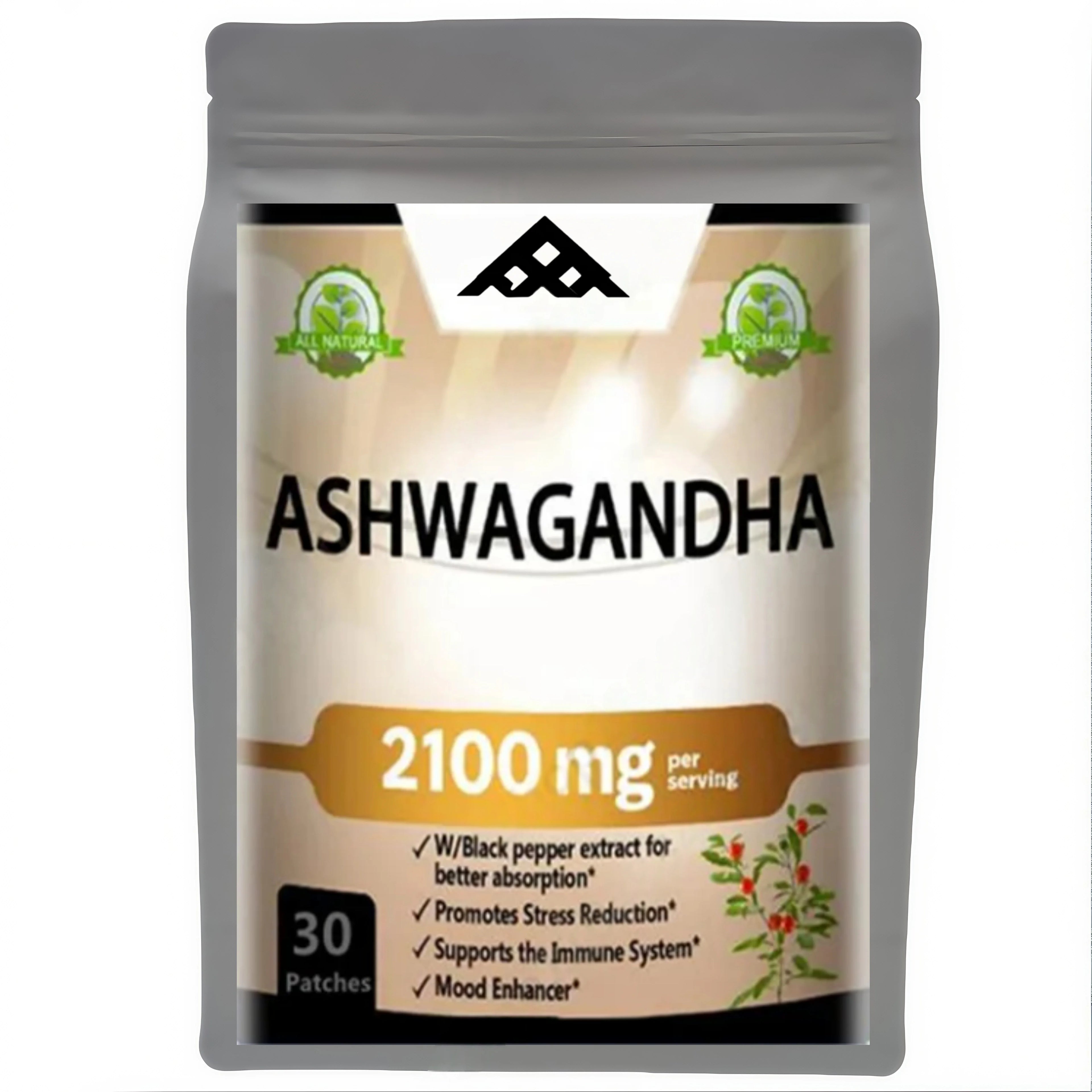 High quaityt Organic Ashwagandha 2100mg Patch - Stress Relief, Mood & Immune Support, Thyroid Aid free shipping
