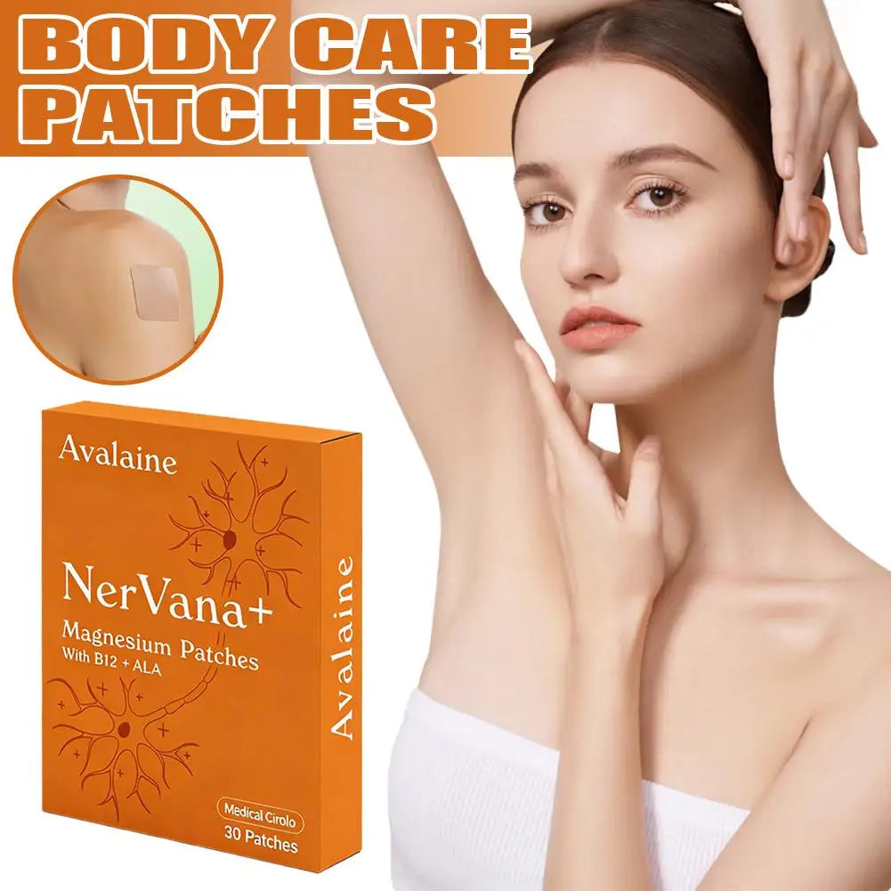 Avalaine NerVana+ Magnesium Patches 1/3/5/10pcs With B12 ALA Body Care Relaxation Support Patches Natural Calming Relax Aid