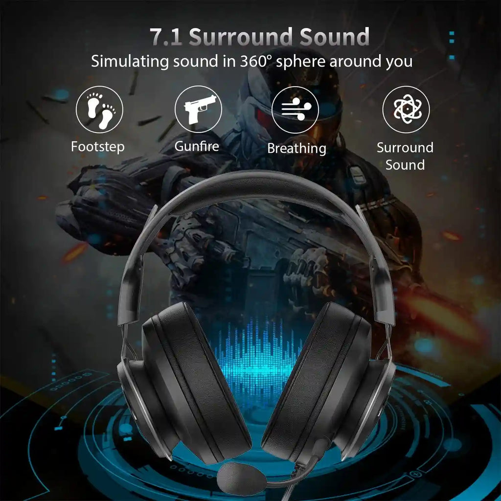Gaming Headset 7.1 Surround Sound with Noise Canceling Microphone Tidesmit