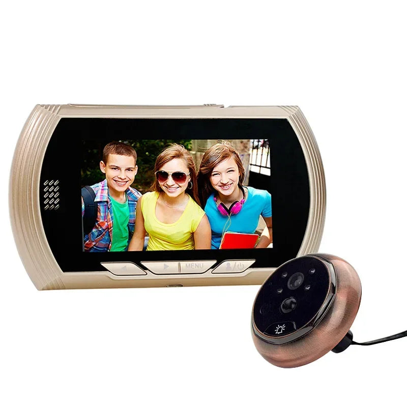 4.5 Inch Smart Digital Door Viewer Camera Door Eye Video Record Peephole Viewers IR Night Vision PIR Motion No Disturb Doorbell