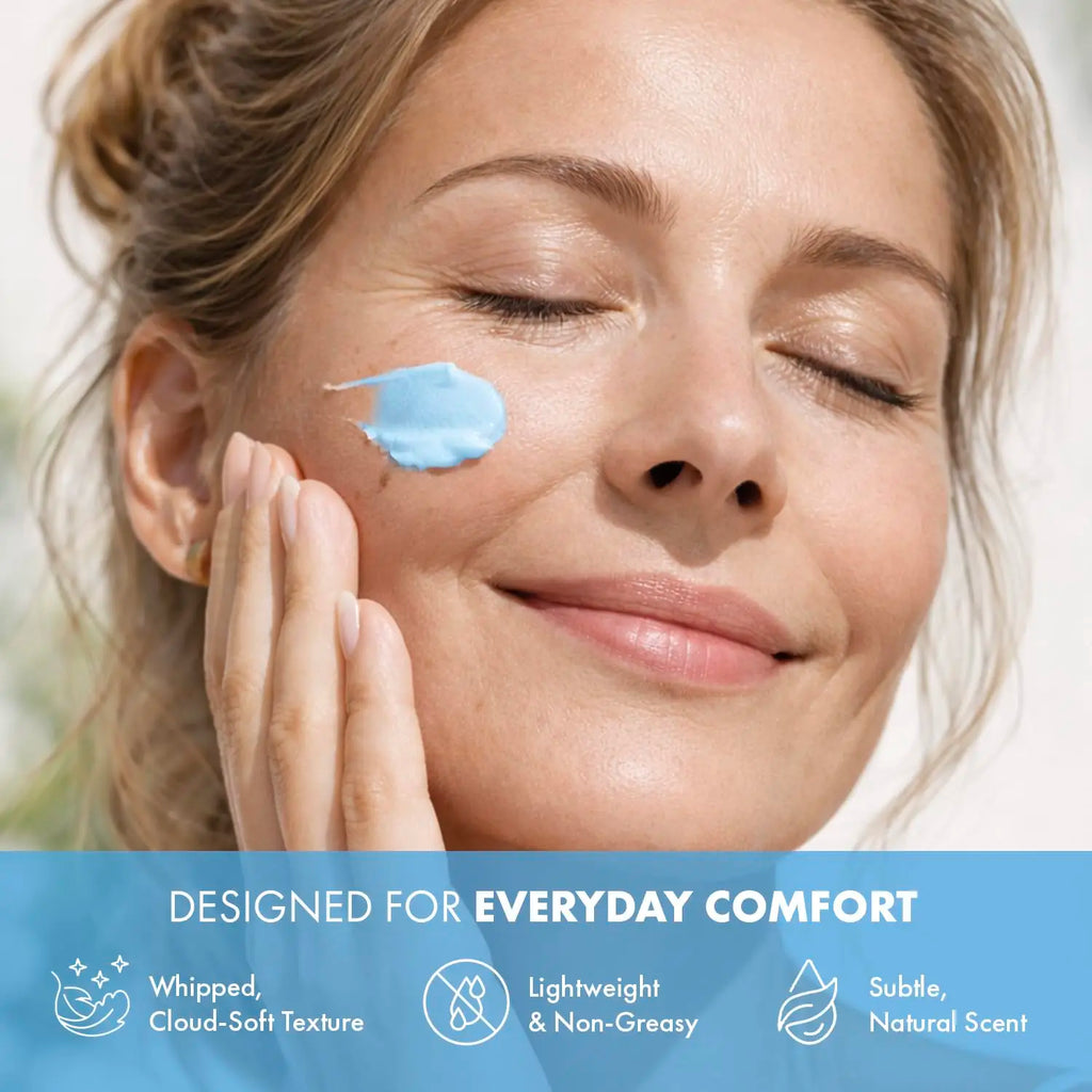 Grass-Fed Blue Balm Moisturizer with GHK-Cu Copper Peptides & Beef Tallow:Calendula Natural Skincare Care for Mature Dry Skin