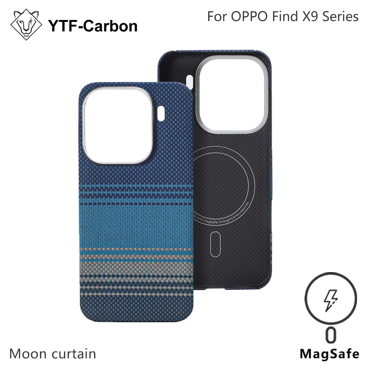 Oppo Find X9 Pro Carbon Fiber Case - Slim Magnetic Protection Blue Mag Carbon Fiber Tidesmit