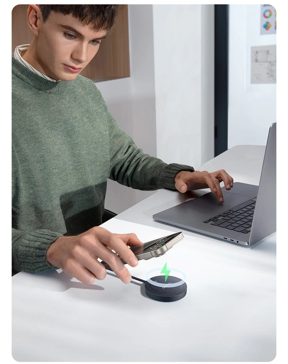 Magnetic Wireless Charger for iPhone 16 15 | MagSafe Compatible Stand Tidesmit