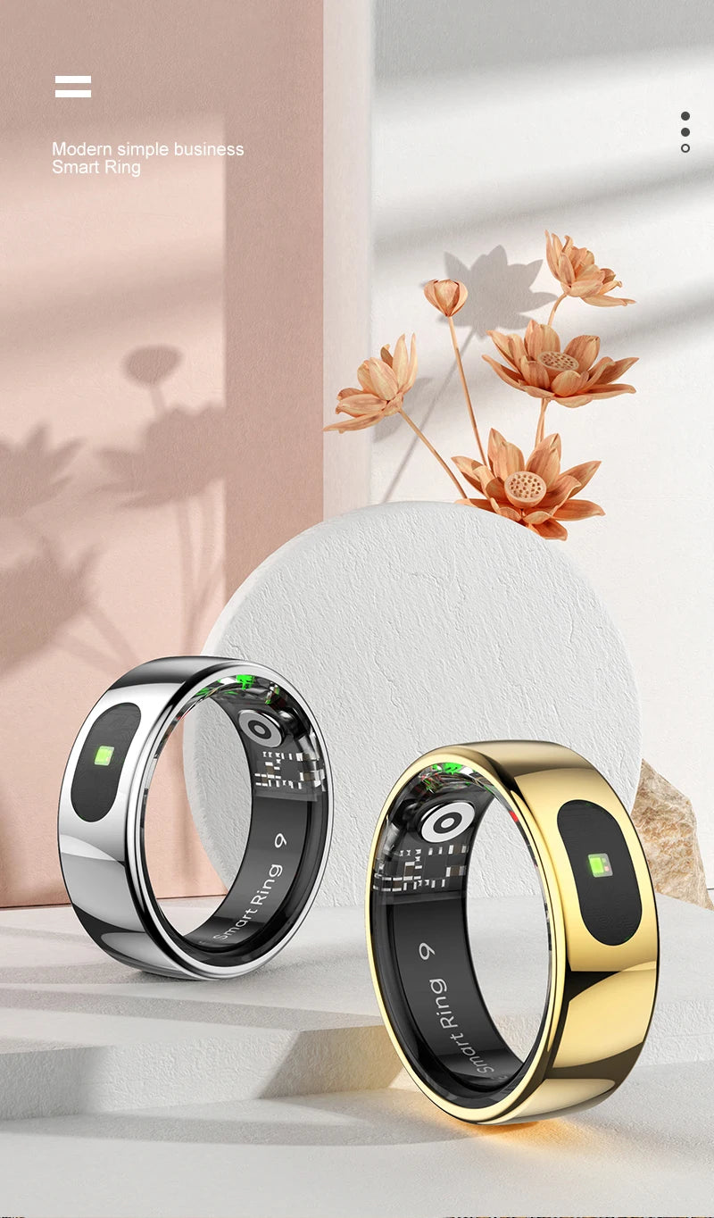 R08 Smart Ring Men Women with Charging Case Health and Sleep Monitor 5ATM Waterproof Multi Sport Mode Heart Rate Monitoring NEW