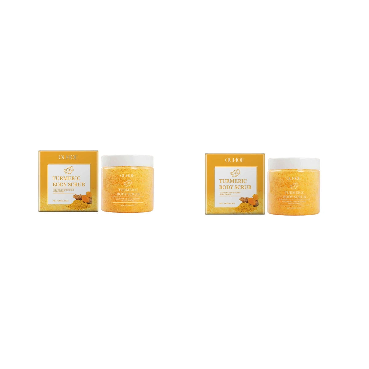 Turmeric Body Scrub for Smooth Skin - Natural Exfoliating Sea Salt 5pcs Scrubs Treatments 2pcs Tidesmit