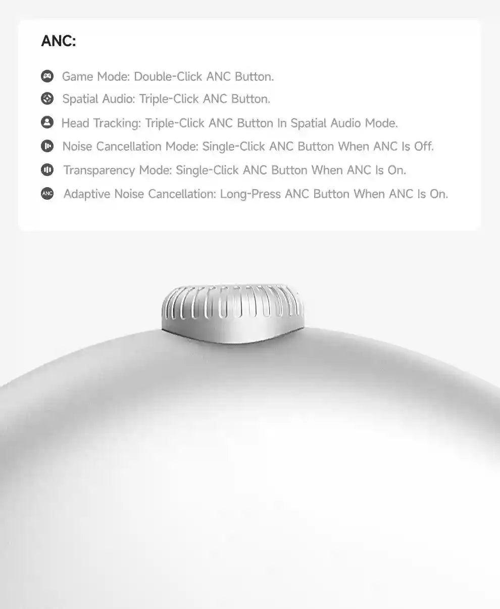 Wireless Headphones with 52dB Active Noise Cancelling & Spatial Audio Tidesmit