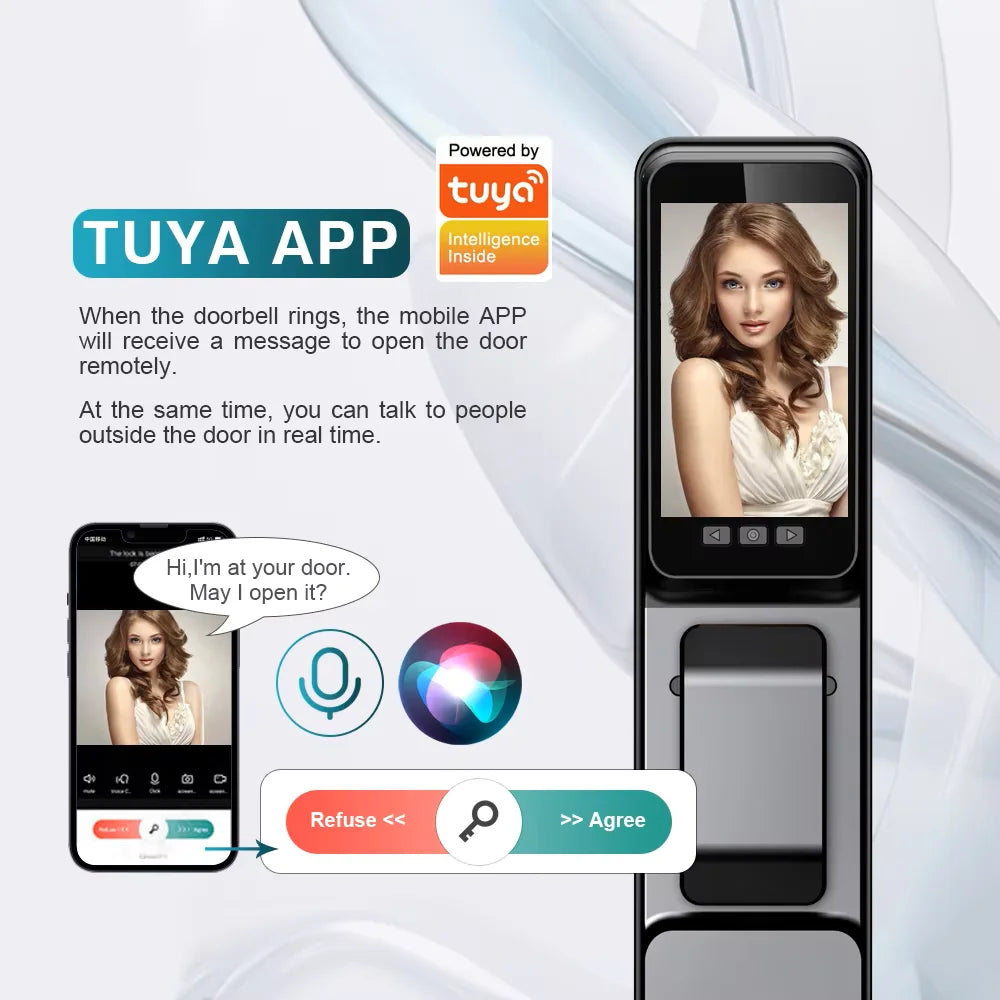 Fingerprint Smart Door Lock Face Recognition Fingerprint Lock With Camera Biometric Door Smart Digit Lock