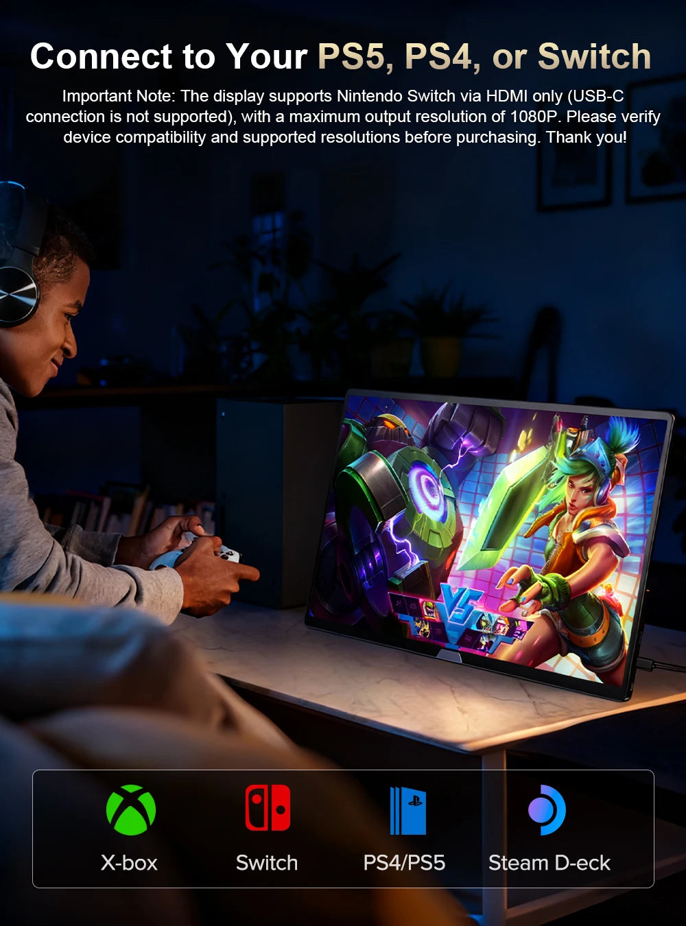 Uperfect 15.6" 4K OLED Screen Portable Monitor 100% DCI-P3 Display 1MS Eye Care PC 60hz For Laptop Mac NUC Mini PC VESA LS Stand