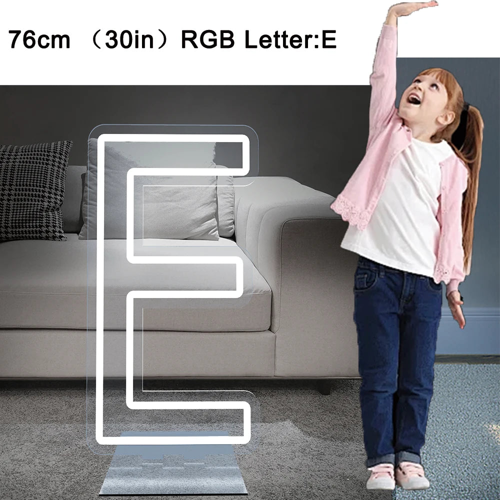 76cm Tall LED Alphabet Light Up Letters for Professional Event Decor 76cm E White Tidesmit