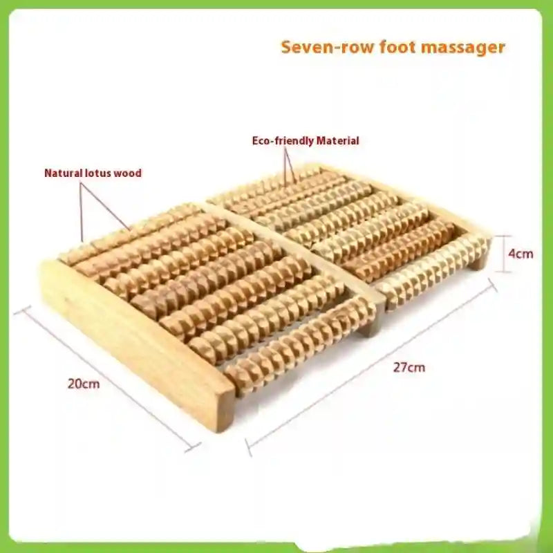 Wooden Foot Massager Roller | Deep Tissue Reflexology Tool Massage Roller D Tidesmit