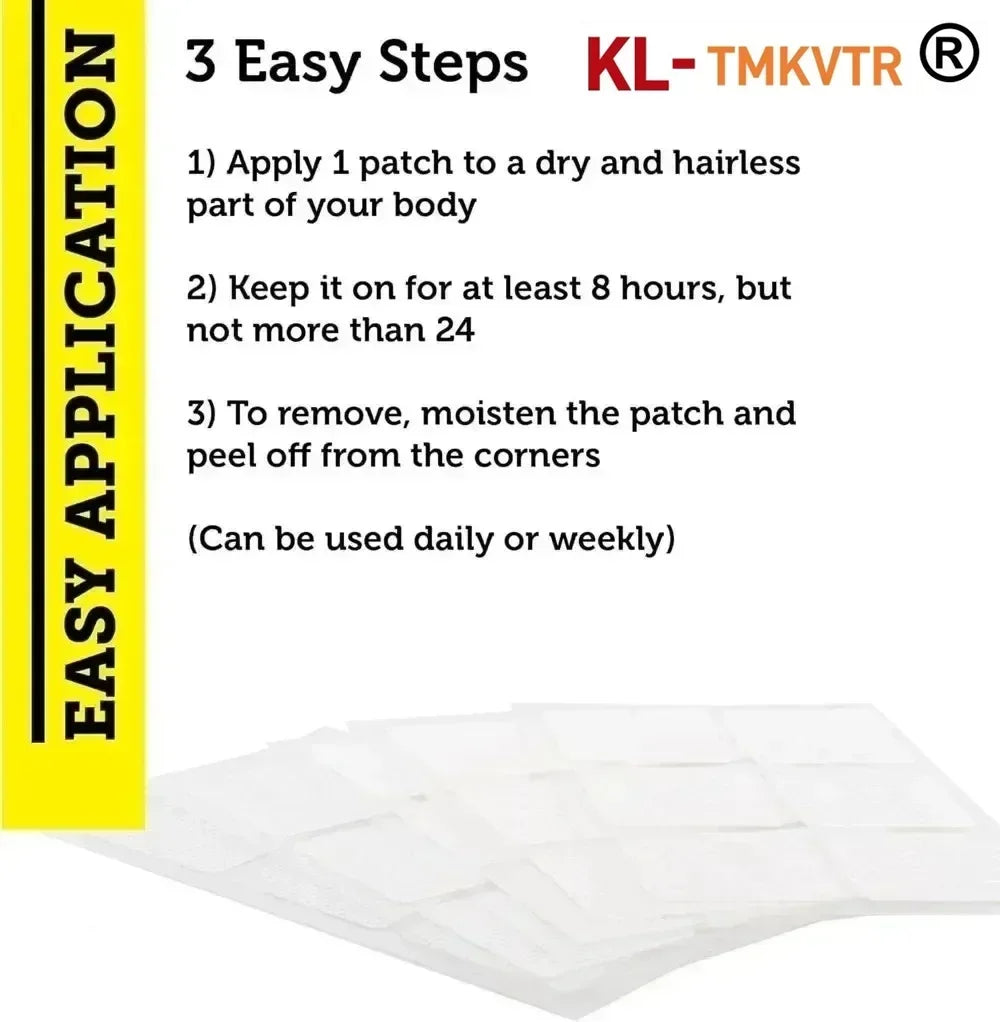 Tidesmit Liposomal Vitamin C transdermal patch application instructions for immune health and antioxidant support.