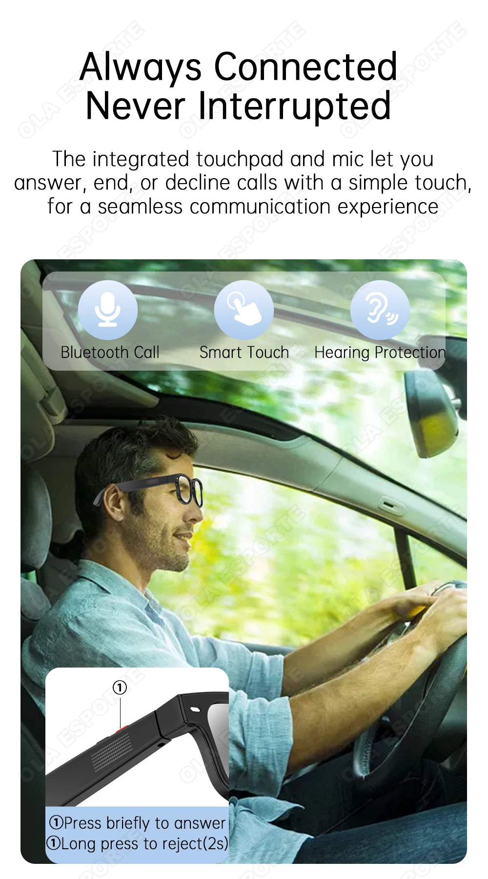 Smart Glasses with AI Voice Translation & Integrated Camera | Tidesmit Tidesmit