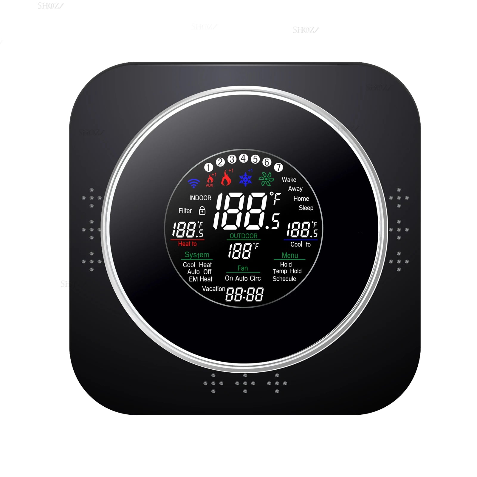 TUYA WIFI 24VAC AIR SOURCE Heat Pump Thermostat for HVAC System - Compatible With Boiler, Air Energy Works with Alexa, Google