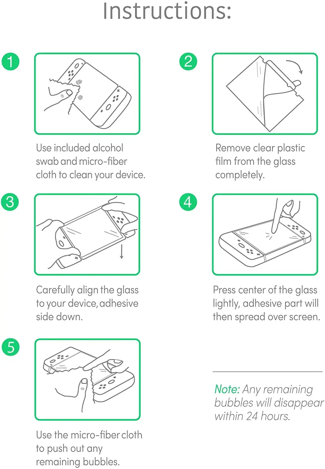 Nintendo Switch Screen Protector - 9H Tempered Glass Anti-Scratch Film Tidesmit