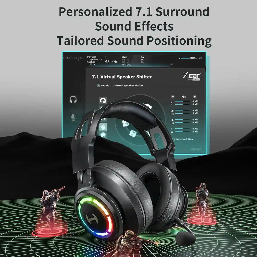 Gaming Headset 7.1 Surround Sound with Noise Canceling Microphone Tidesmit