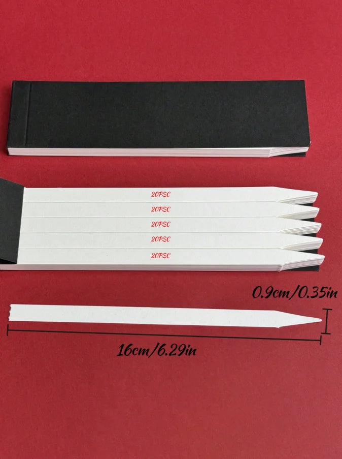 100pcs disposable white paper fragrance test strips for perfume and essential oil testing, 16cm professional scent tool.