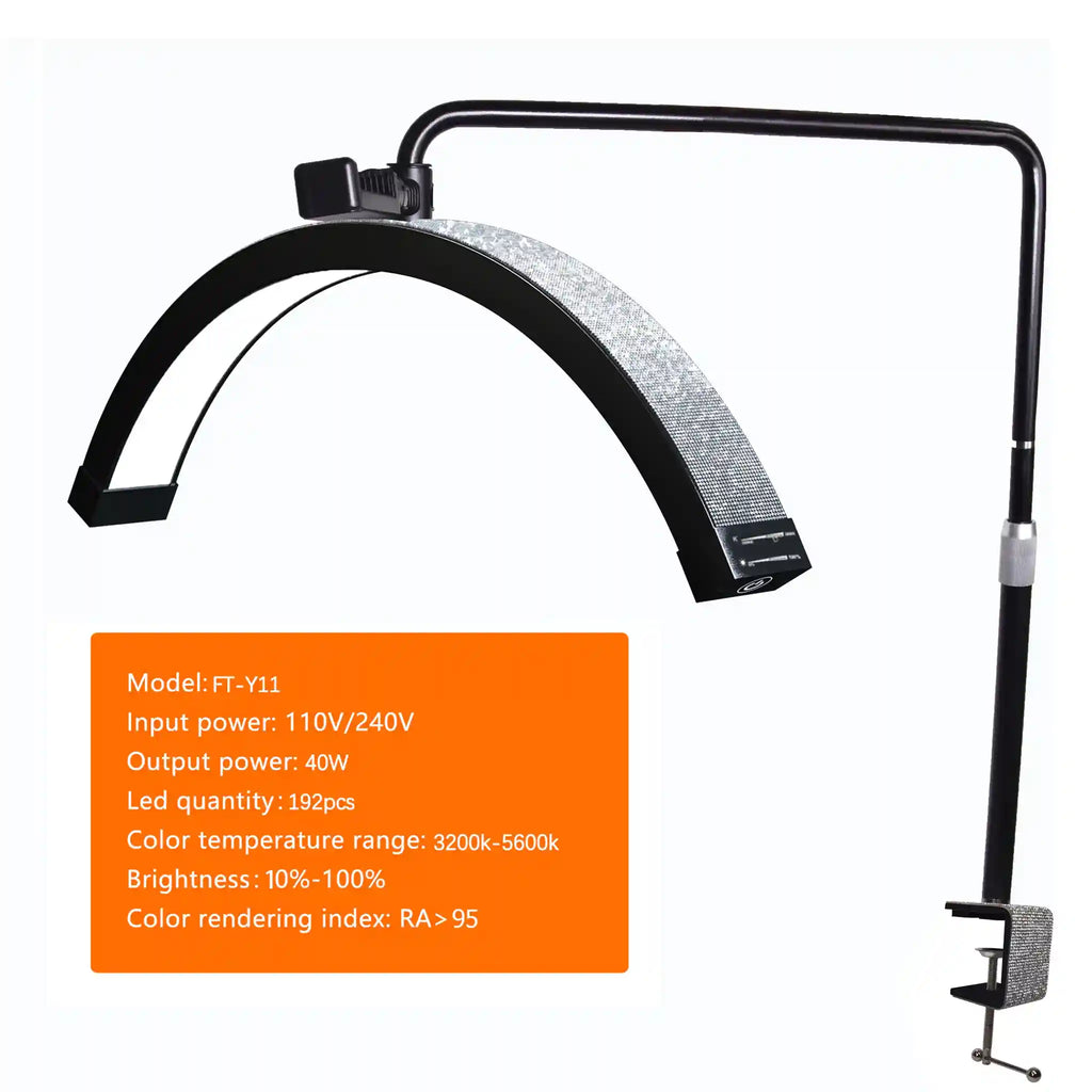 Half Moon LED Beauty Light for Lash and Nail | Adjustable 28 Inch Tidesmit Tidesmit