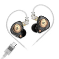 KZ EDX Pro In-Ear Monitors | HiFi Wired 3.5mm Earphones | Tidesmit Black NO MIC Type-c Tidesmit