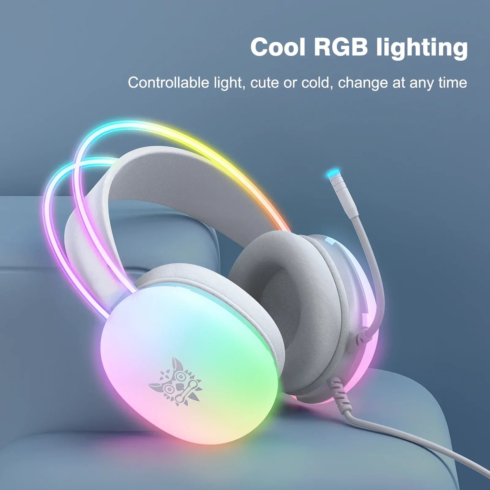 Tidesmit RGB Gaming Headset With Noise Cancelling Mic - Over-Ear PC Tidesmit