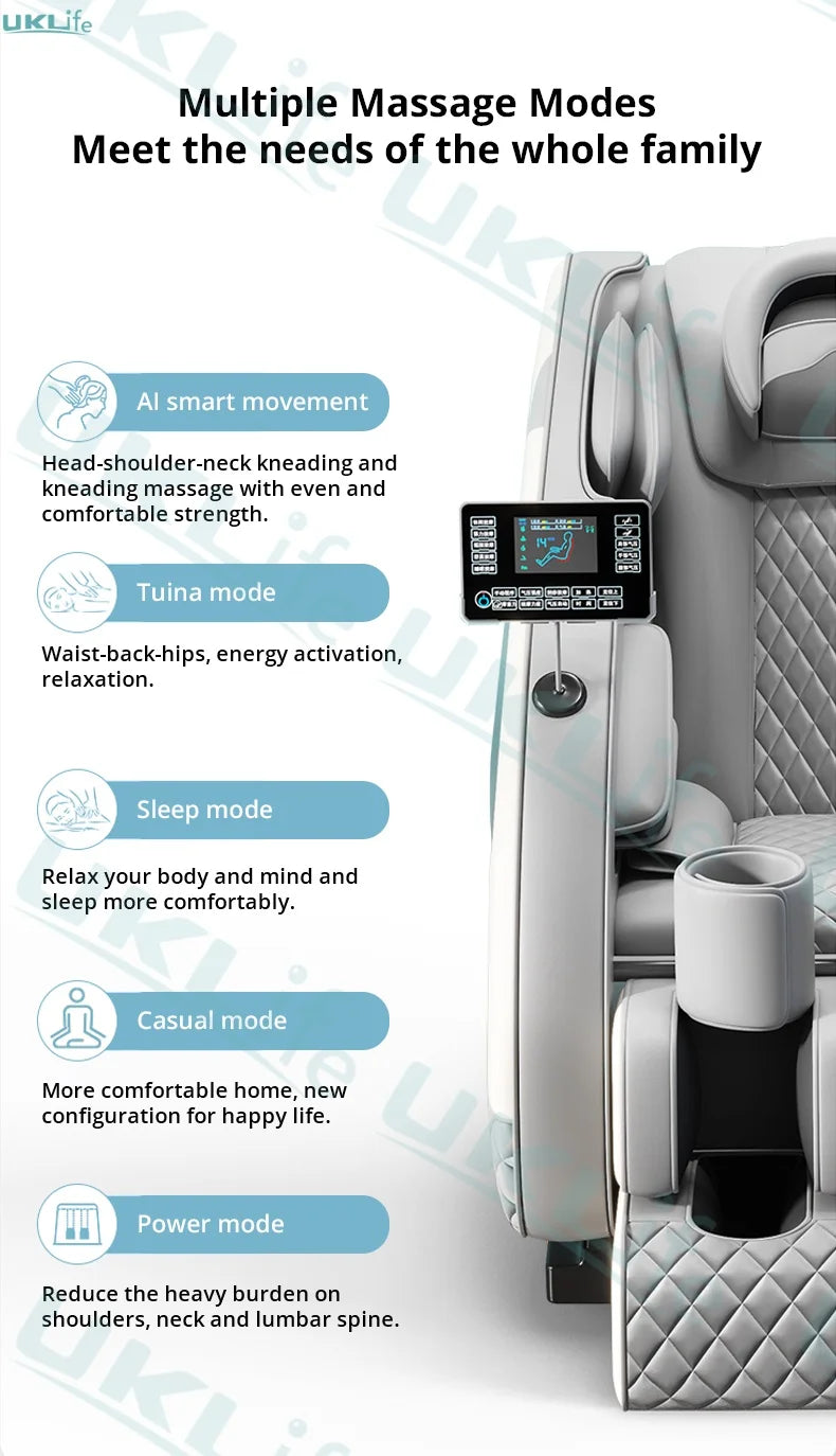 4D Full Body Massage Chair - Zero Gravity Electric Heat Recliner Body Shaping Massage Equipment Tidesmit