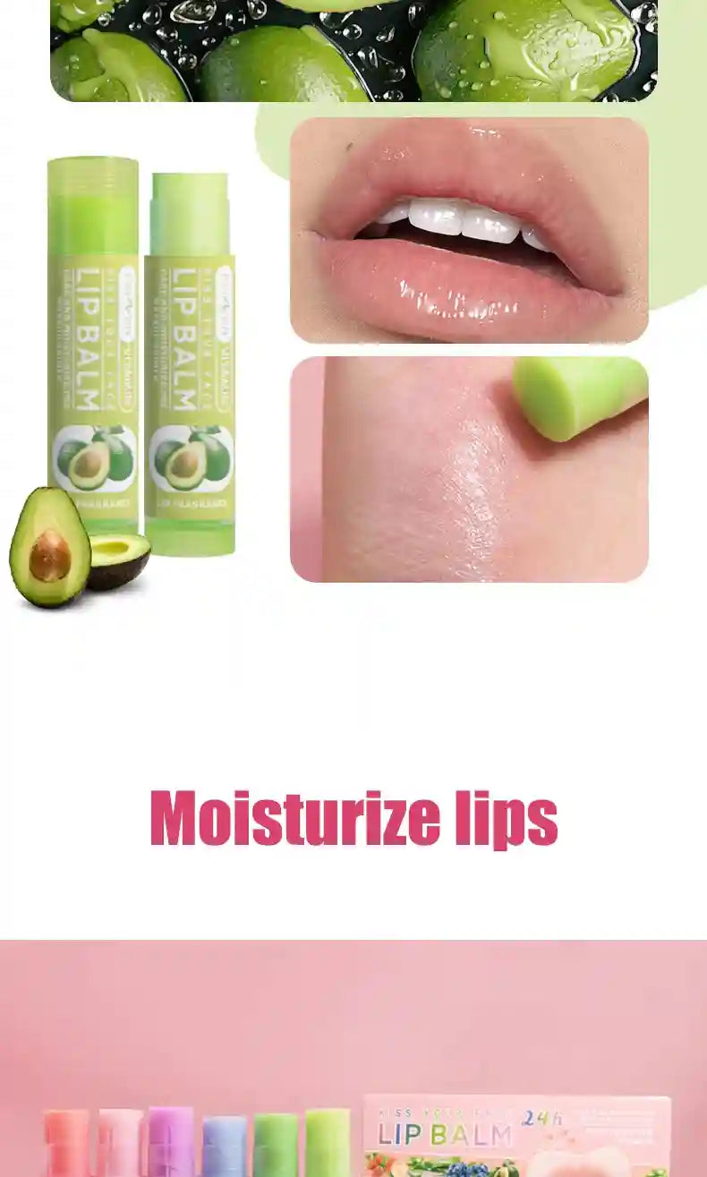 Fruit Flavor Lip Balm Set - 6 Pack Moisturizing Lip Treatment Lip Care Tidesmit
