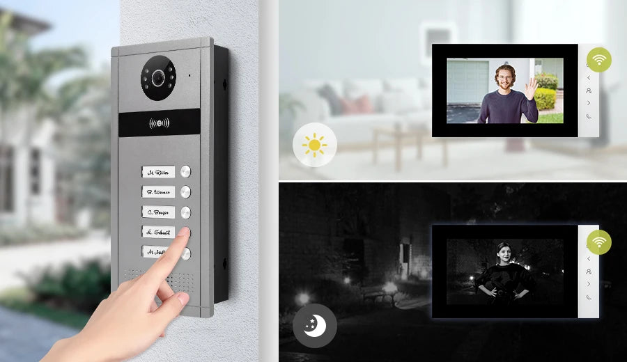 Smart Life Tuya APP Control HOMSECUR 7" WiFi Video Doorphone Night Vision Doorbell Intercom Kit for 5 Households