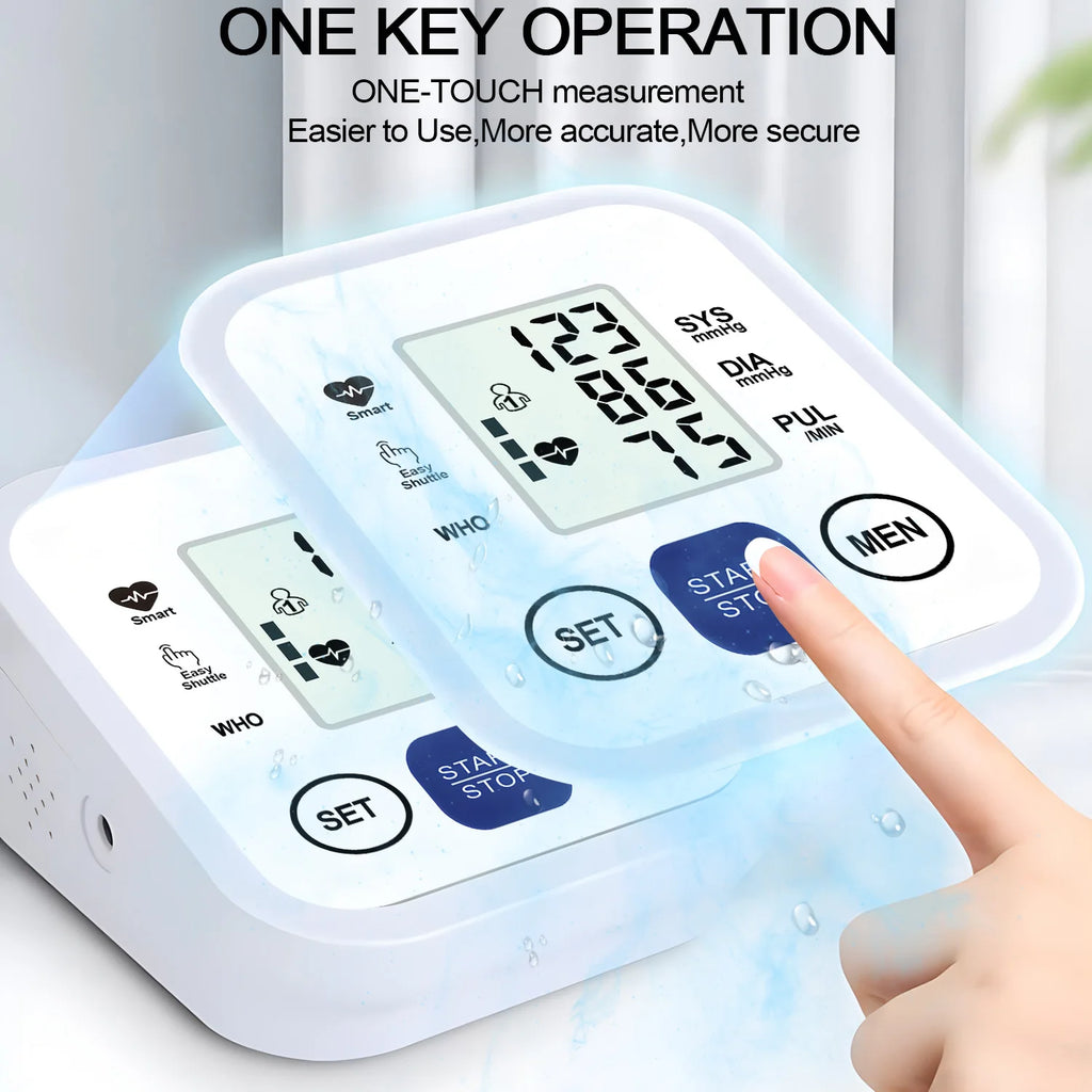 Medical Blood Pressure Tensiometer LED Display Digital BP Heart Rate Meter Arm cuff Blood Pressure Monitor BP Pulse Rate Meter