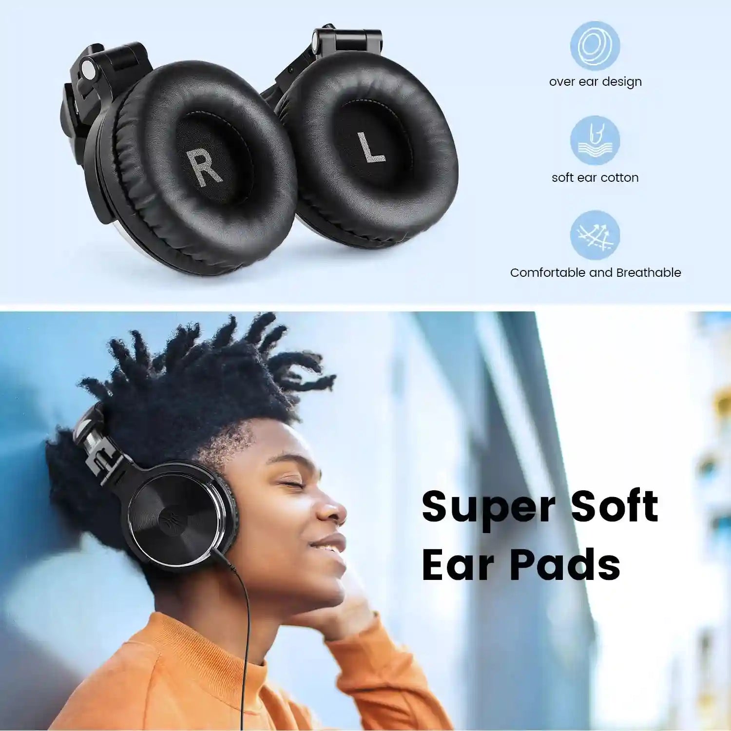 Over-Ear Wired Studio Monitor Headphones with Mic - Tidesmit Tidesmit