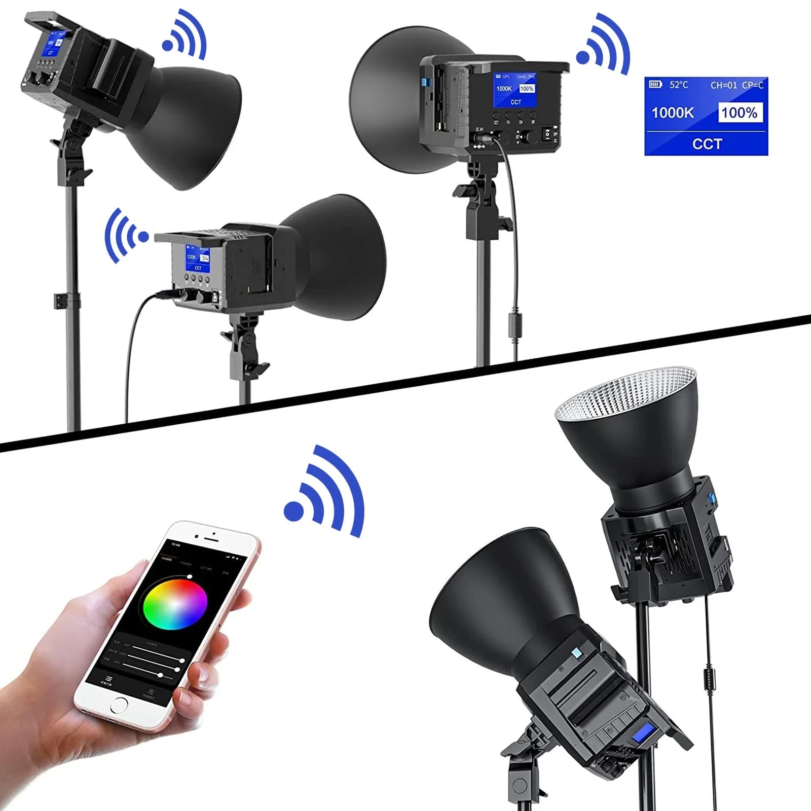 100W Bi-Color LED Video Light with Bowens Mount - Tidesmit Professional Tidesmit