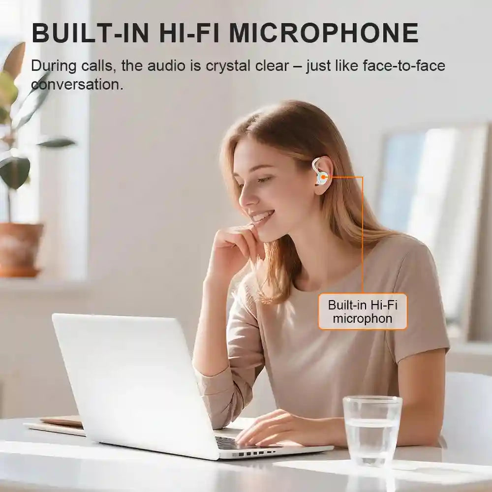 Wireless Bluetooth Sports Earbuds | Secure Ear-Hook Fit | Black | Tidesmit Tidesmit