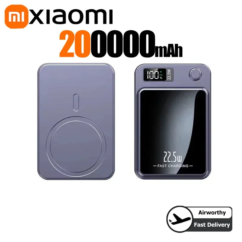 Tidesmit Magnetic Portable Charger - High Capacity Fast Power Bank Purple 200000mAH Tidesmit