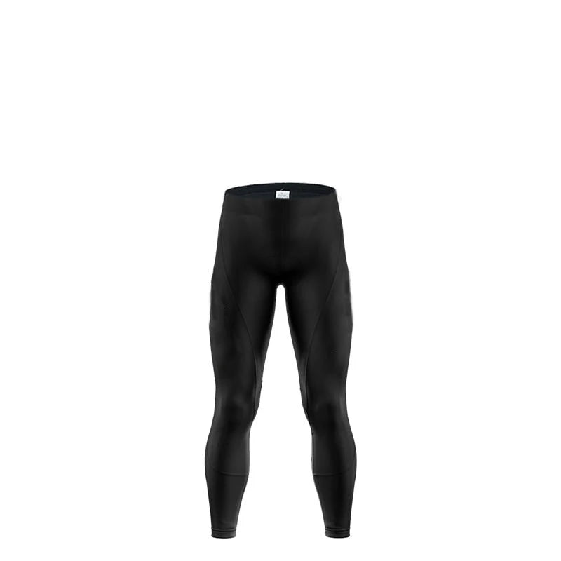 Tidesmit men's black thermal fleece cycling tights with a fitted, streamlined design for cold weather biking.