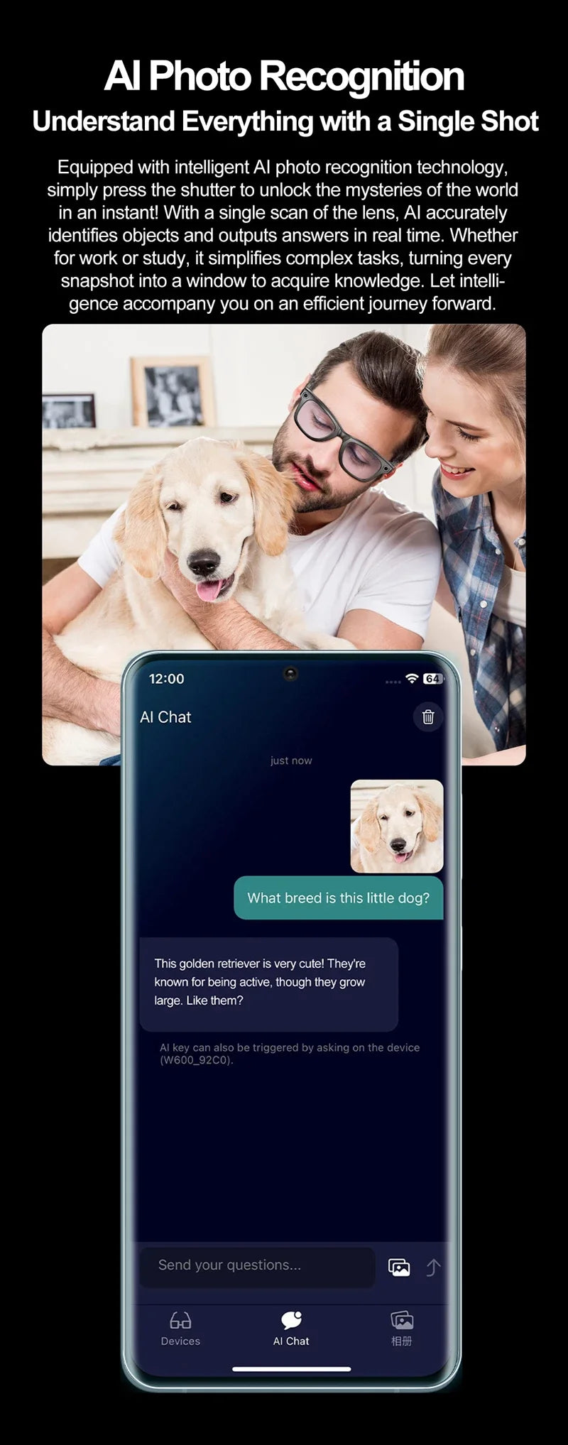 Tidesmit Smart Audio Glasses with AI Camera and Spatial Bluetooth Connectivity Tidesmit