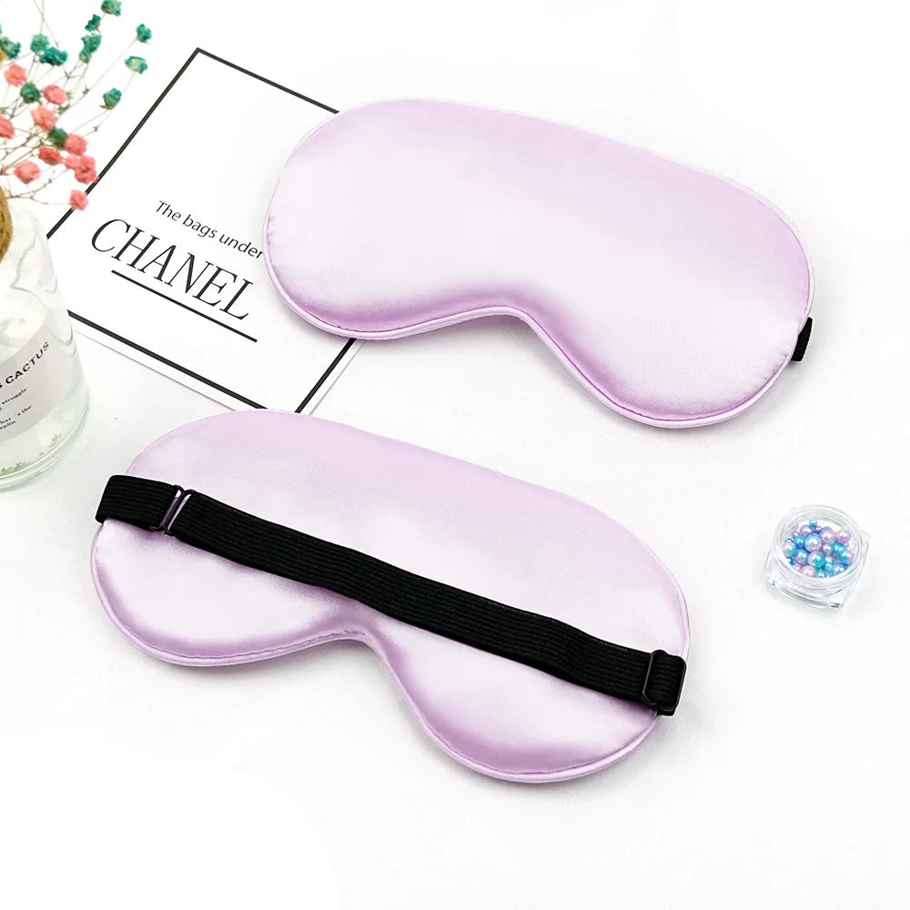 Eye Sleep Mask Eyepatch Striped Imitated Silk Eye Cover Travel Relaxing Sleeping Aid Blindfold Cartoon Sleeping Mask Eyepatch