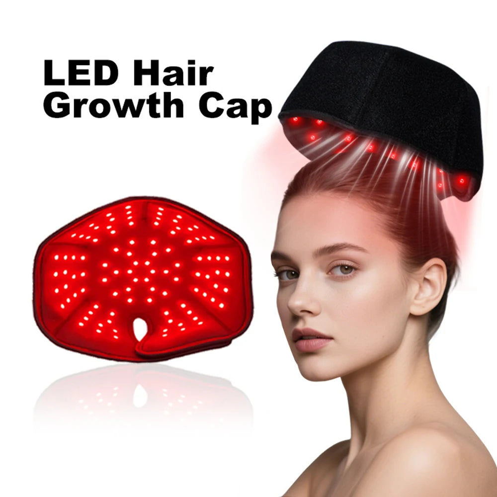 660nm 850nm Red & Infrared Light Hair Growth Cap, USB Charging Red Light Therapy Device Hair Loss Treatment Hair Regrowth Helmet