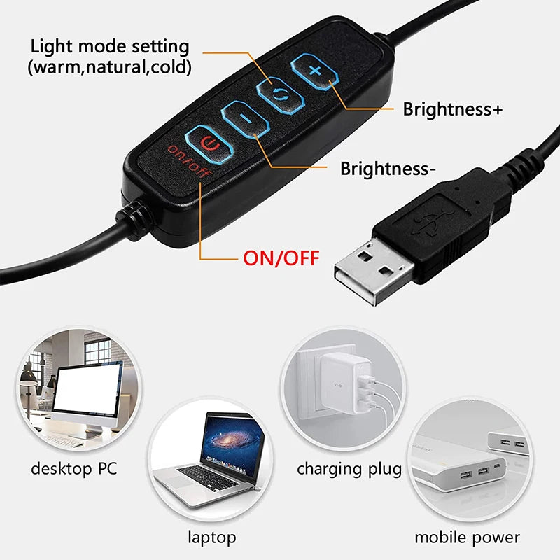 12-Inch LED Ring Light with Adjustable Tripod Stand for Content Creators Tidesmit