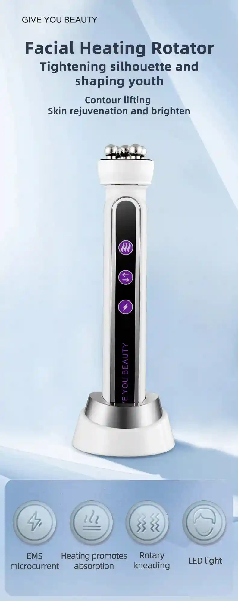 EMS Facial Massager & RF Skin Firming Device | Tidesmit White Eye Massage Instrument Tidesmit