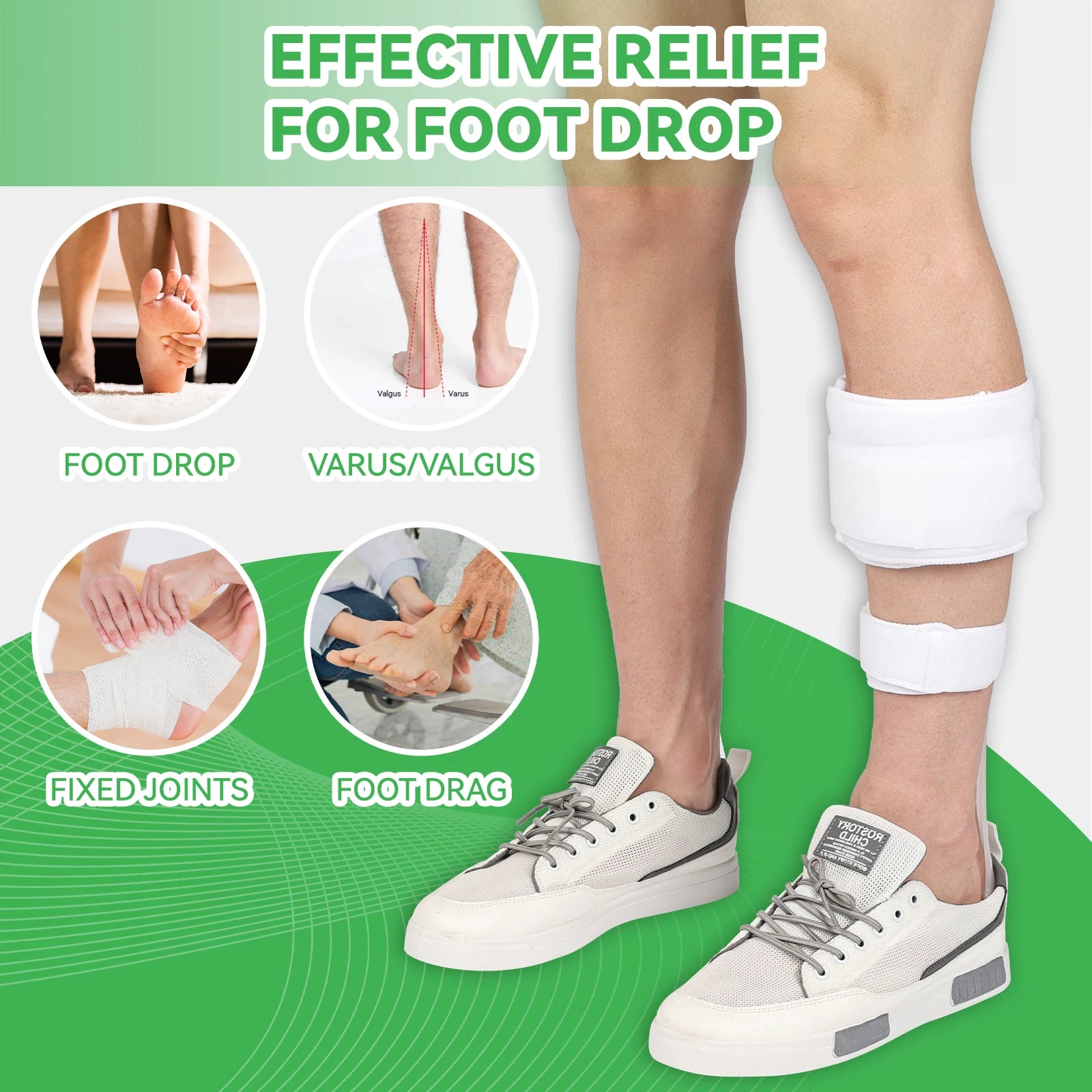 AFO Drop Foot Brace for Walking - Ankle Foot Orthosis Support - Foot Drop Orthotic Brace - Drop Foot Splint - for Men and Women