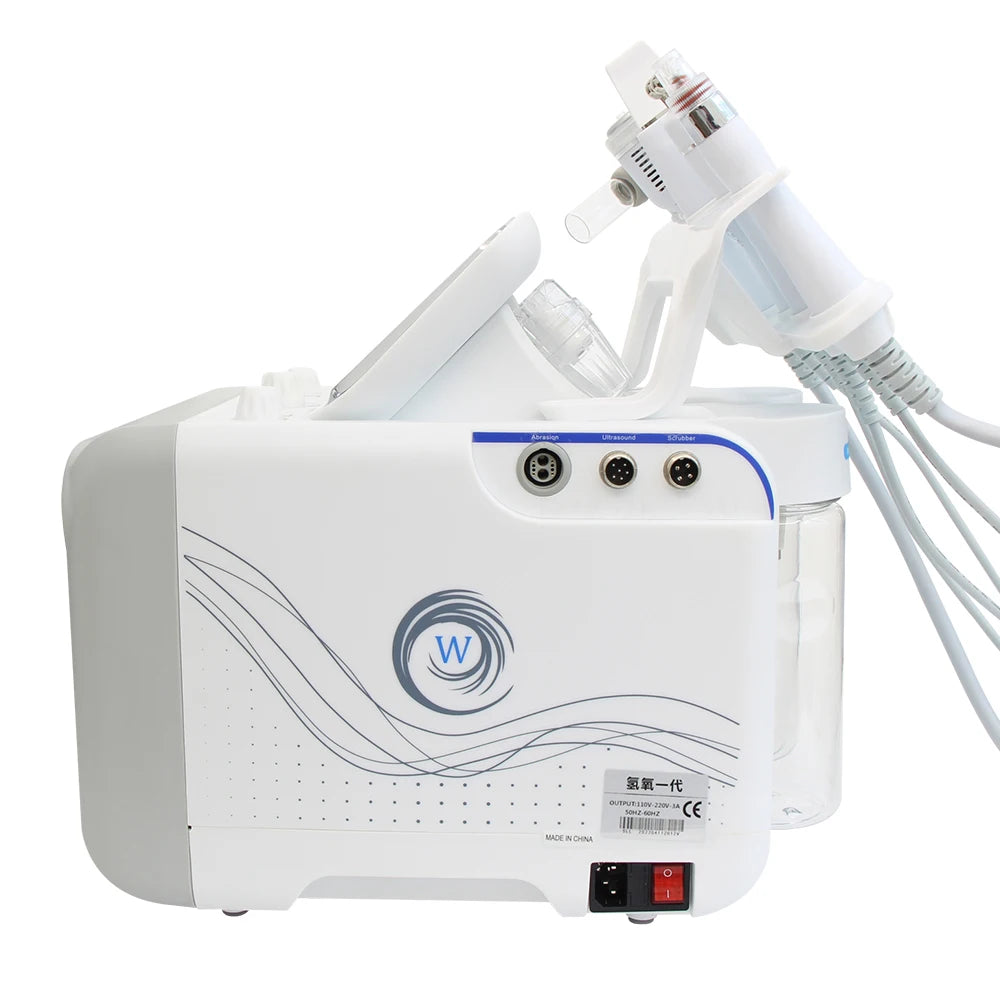 White AOKO 7-in-1 hydro dermabrasion facial machine for deep skin cleaning, rejuvenation, and spa-grade skincare.