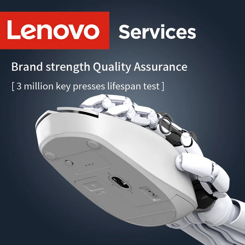 Lenovo Wireless Ergonomic Computer Mouse Noise-Reduction Silent Click High-Precision Wheel Lightweight Portable Design Mouse