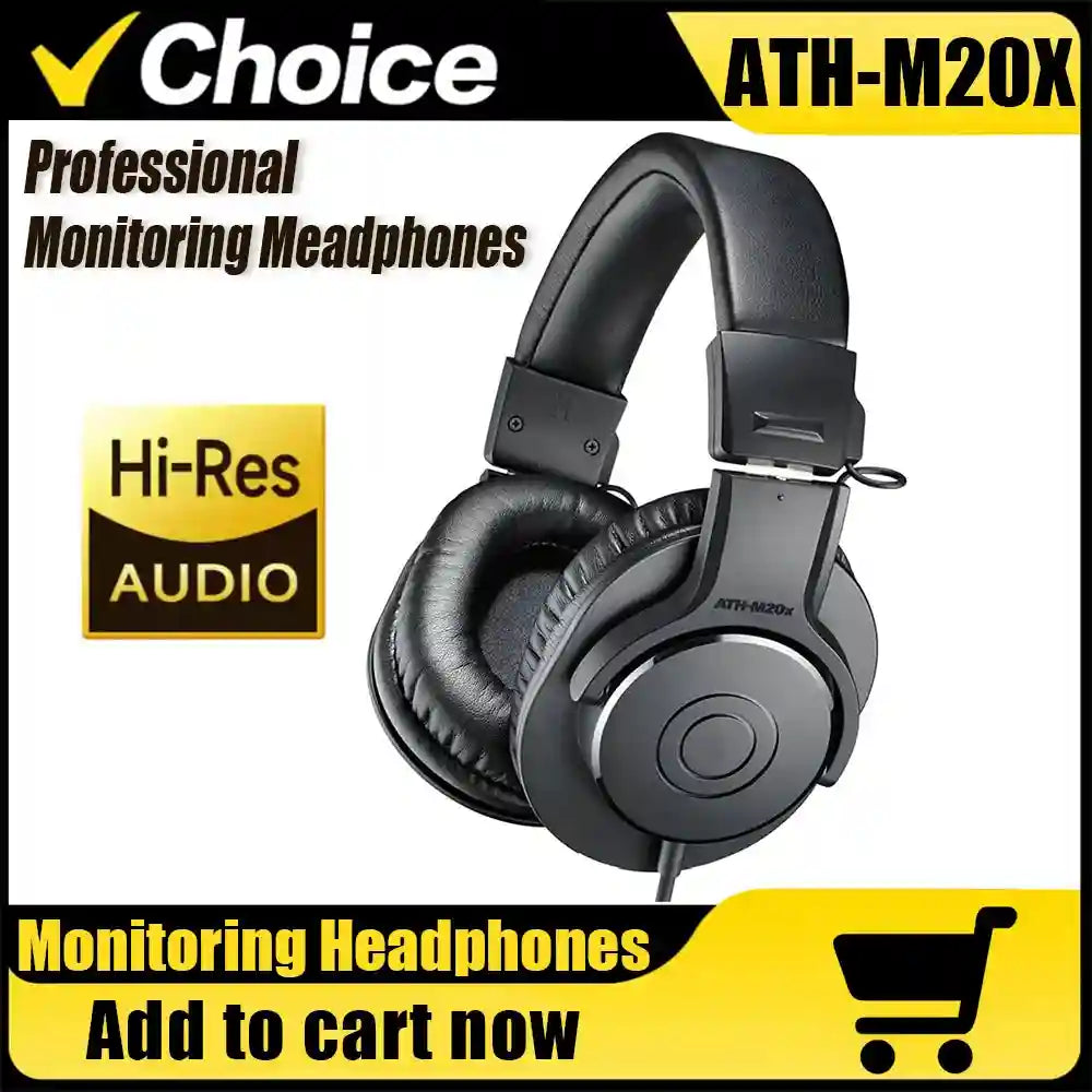 Audio-Technica ATH-M20x Professional Studio Monitor Headphones Tidesmit