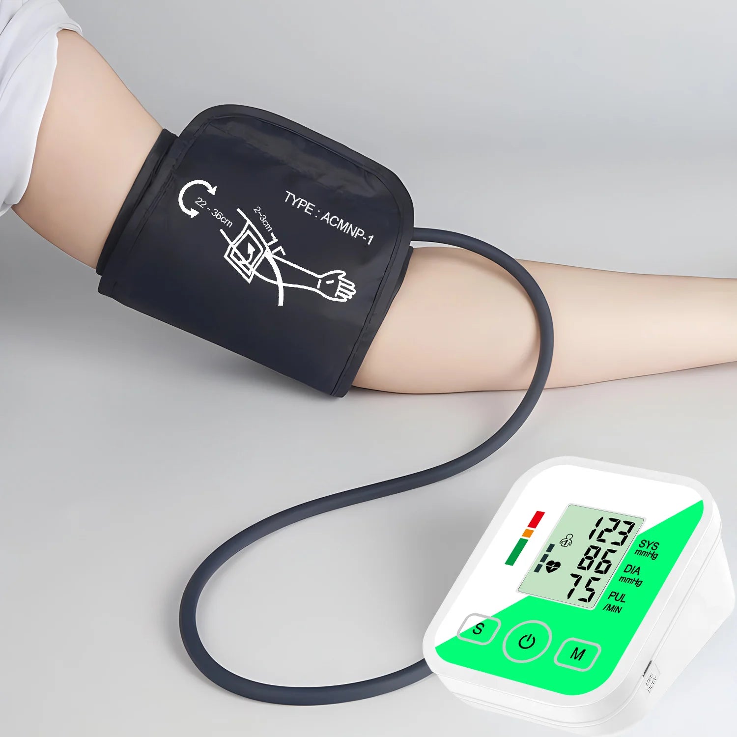Upper Arm Automatic Blood Pressure Monitor BP Sphygmomanometer Pressure Meter Tonometer for Measuring Arterial Pressure