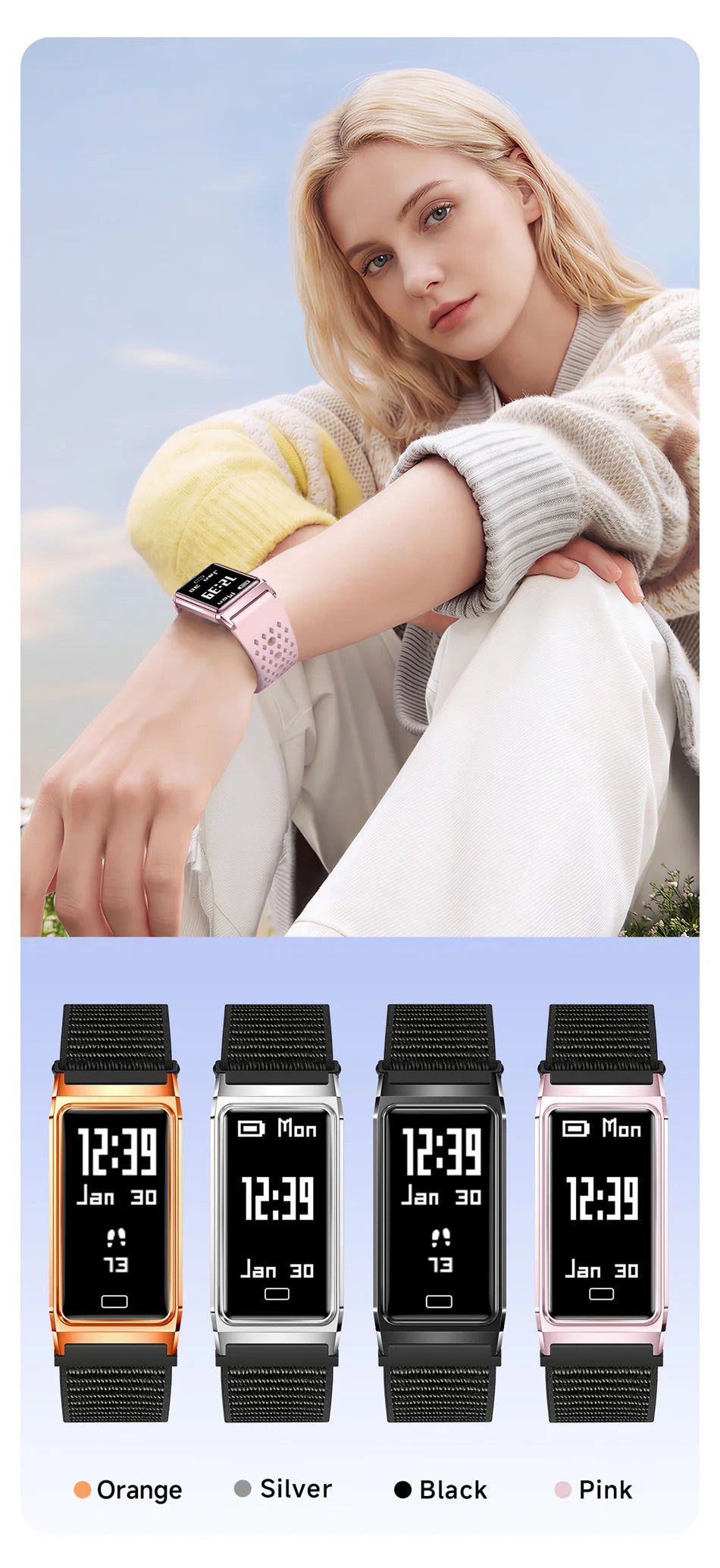 New Call Reminder Smart Watch Men Women Sports Fitness Tracker Smart Bracelet IPX8 Waterproof Heart Rate Sleep Monitor Pedometer