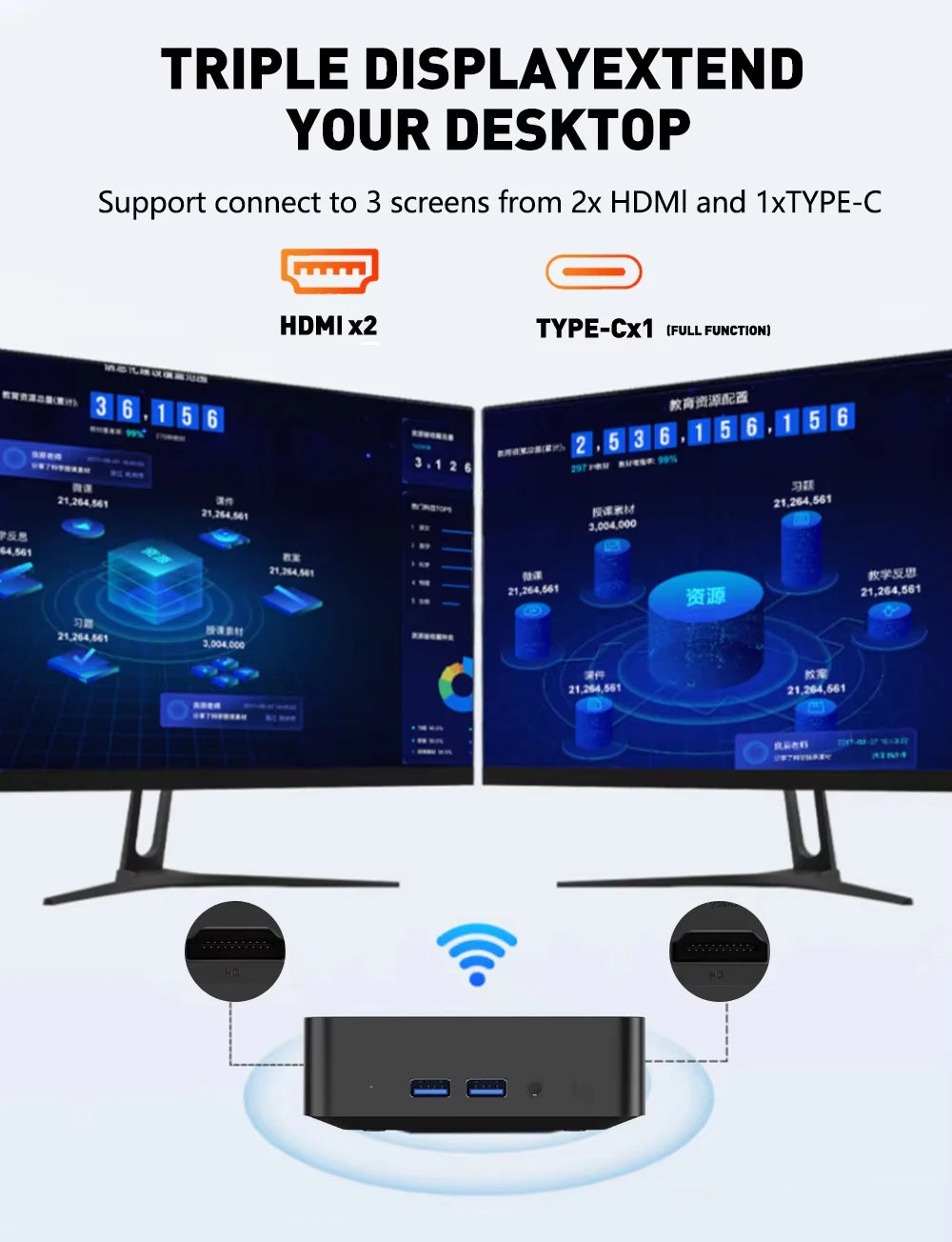 2026 Intel Core i9 10980HK Portable i9 Mini PC Computer Windows 11 32GB 1TB Gaming Computer WiFi 6 USB Portable Mini Desktop PC