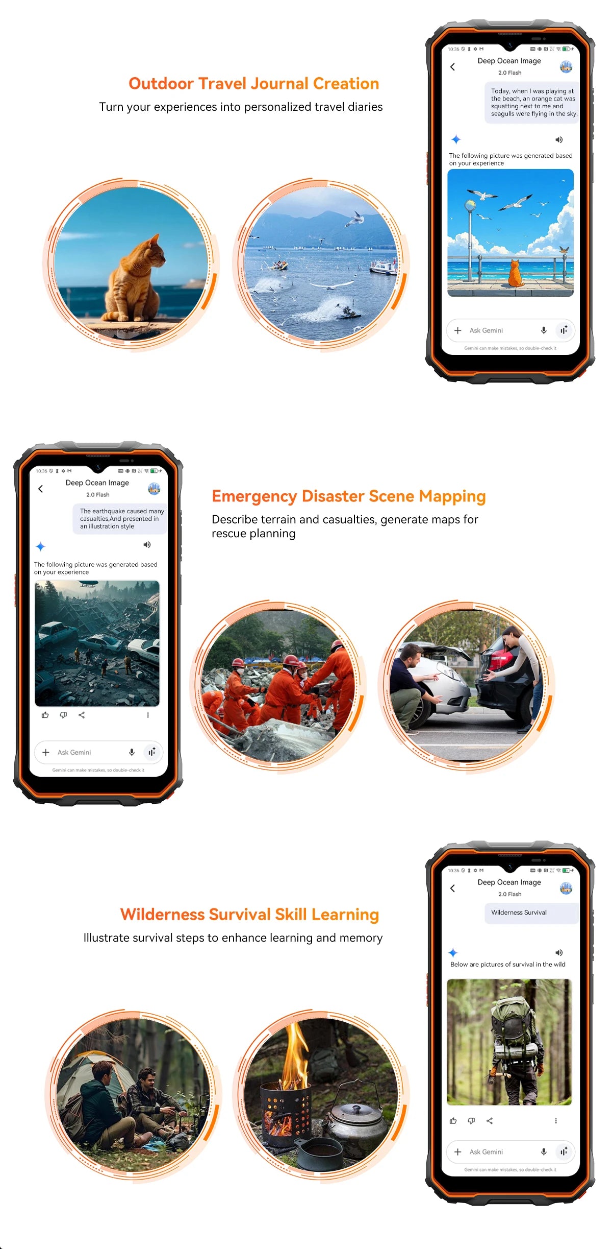Blackview OSCAL Marine 2 Rugged Smartphone AI, 6.56'' HD+ Display, Unisoc T615,  8GB+128GB, 11000mAh, Android 15 Phone NFC