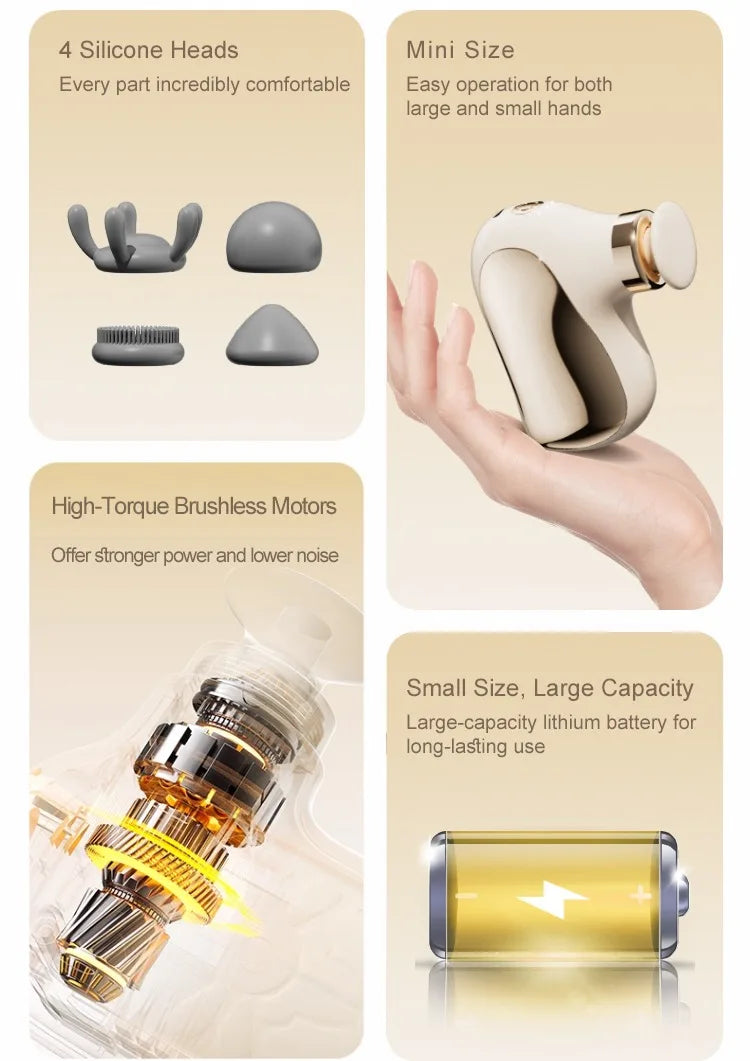 Muscle Massage Gun - Deep Tissue Percussive Therapy Tool, Stone, Type C Fascia Gun Tidesmit