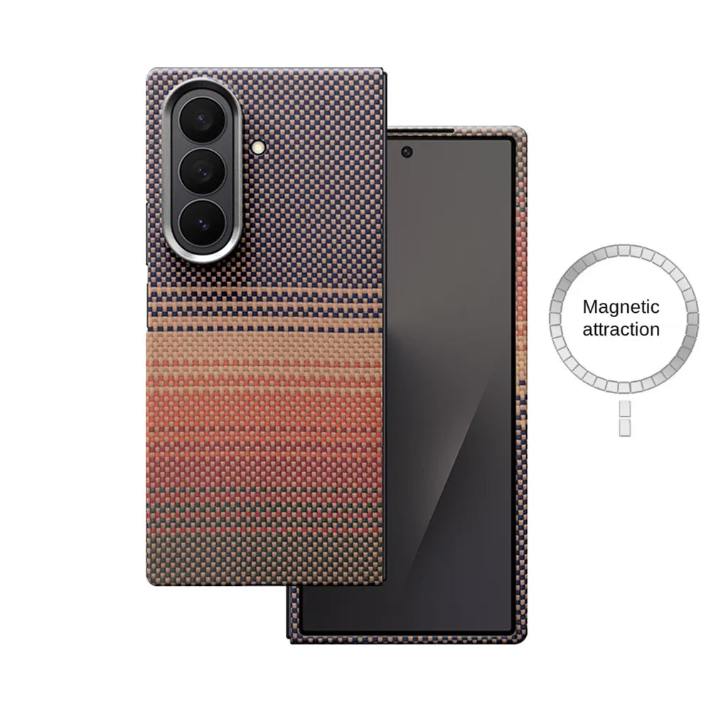 Samsung Galaxy Z Fold 7 Aramid Carbon Fiber Case - Slim Military Grade Protection Sunset Galaxy Z Fold7 Tidesmit
