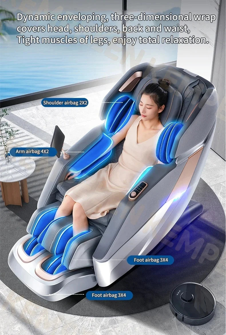 4D Full Body Massage Chair - Zero Gravity Heat Therapy - Black Body Shaping Massage Equipment Tidesmit