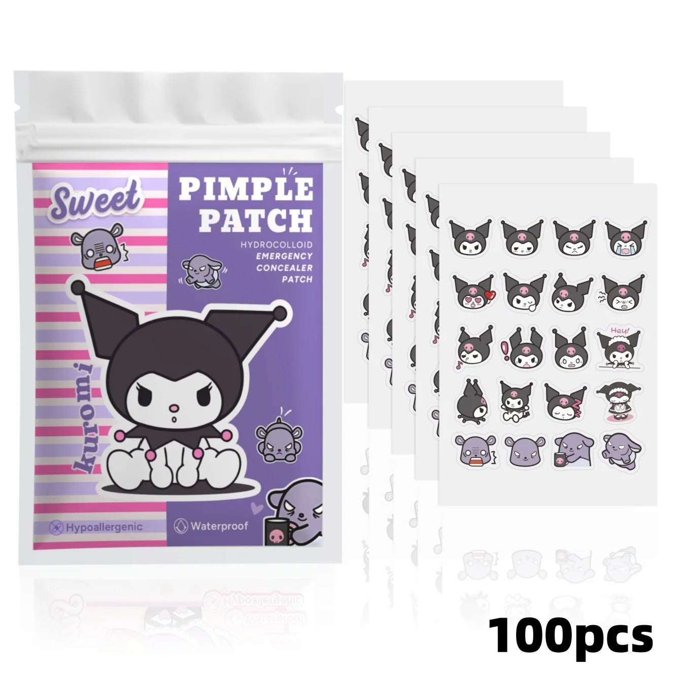 100PCS hello kitty Acne patches, facial acne patches, hydrogel acne removal patches, concealer